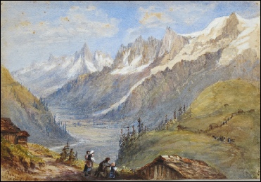 Chamonix from the Col de Voza. July18	1866	watercolour 