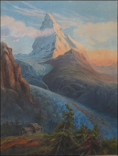 Mountain Paintings The Matterhorn from Riffelalp Furgenn glacier.
